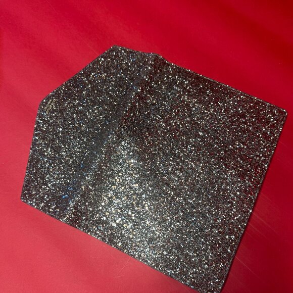 Kate Spade Glitter Clutch & Wallet Set – Sparkly Silver Black – Evening Glam - Picture 6 of 11